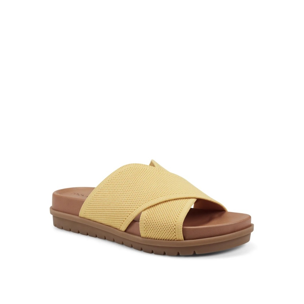 Lucky Brand Sieko Ochre Yellow Slide Sandals